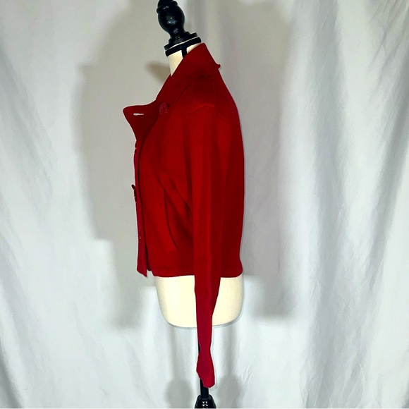 Ralph Lauren • 90s Vintage Double Breasted Blazer Red Nautical Embroidered Sz M - Picture 2 of 10